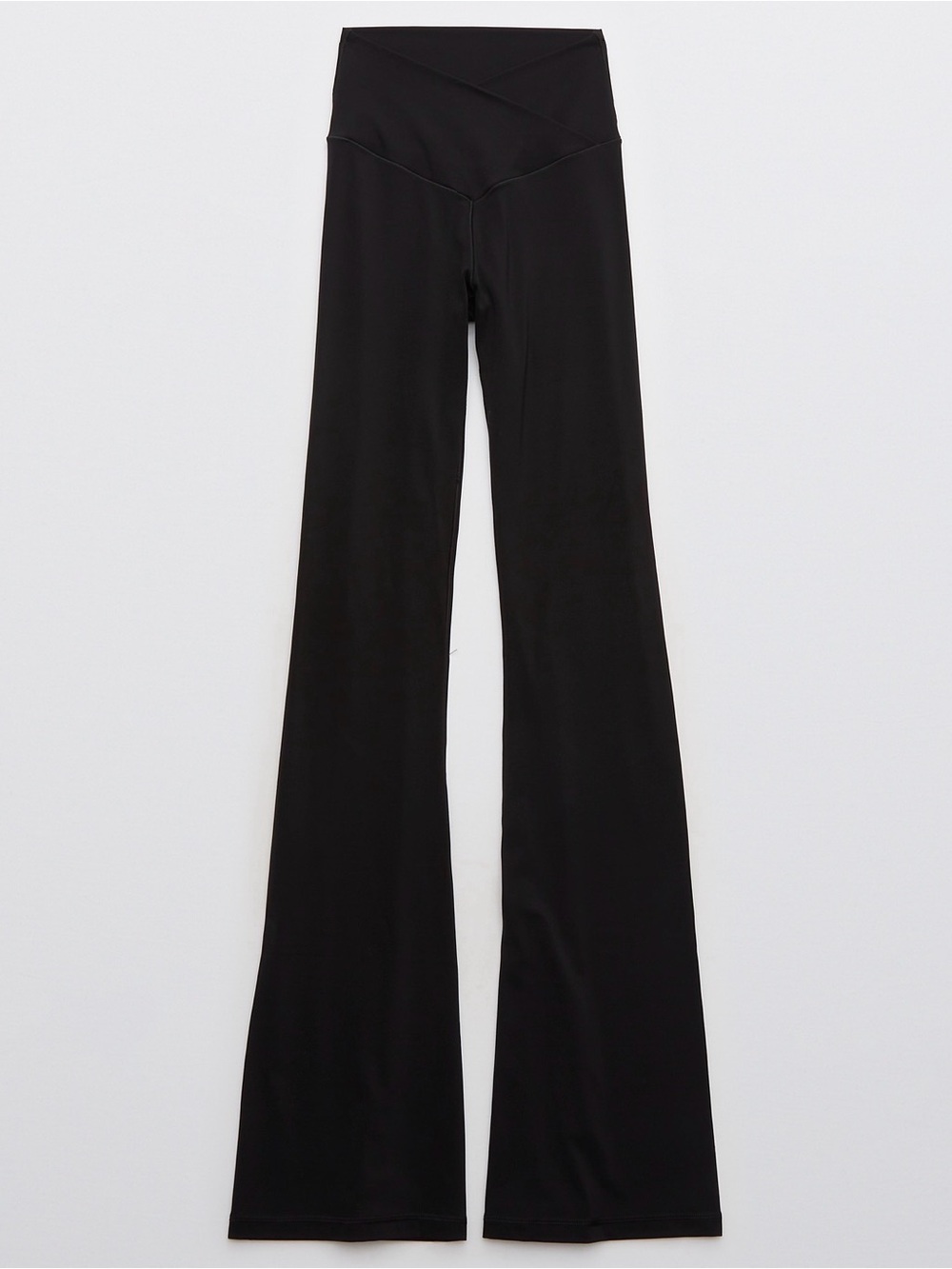 aerie Black High-Waist Flared Leggings with V-Waistband